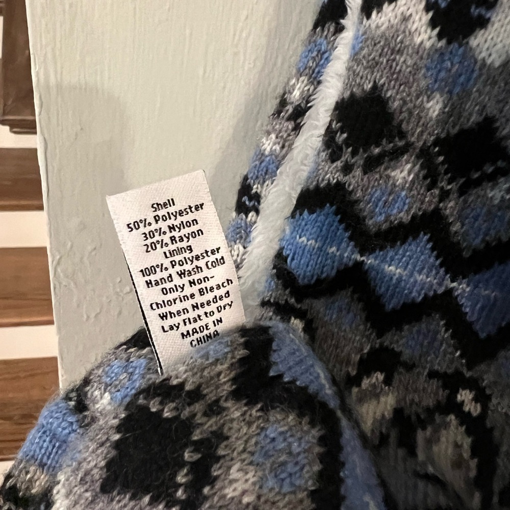 Vera Bradley Penguin Knit Infinity Scarf Fleece Lined Blue Black Winter Cozy - Picture 5 of 5